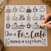 Stencil Cozinha Frase Café 20x20cm para Pintura Decorativa e Artesanato Stxx-319 - Litoarte