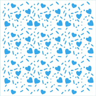 Stencil Coracoes e Confeitos 20x20cm para Pintura Decorativa e Artesanato Stxx-323 - Litoarte