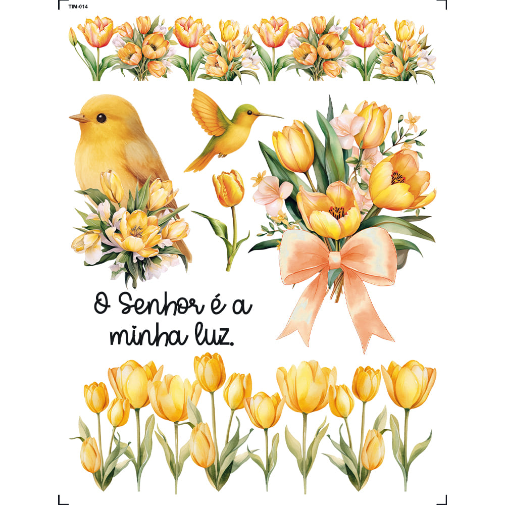 Transfer de Imagem Médio Tulipa 15x19,5cm para Artesanato e Decoração Tim-014 - Litoarte