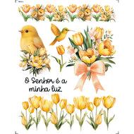 Transfer de Imagem Médio Tulipa 15x19,5cm para Artesanato e Decoração Tim-014 - Litoarte