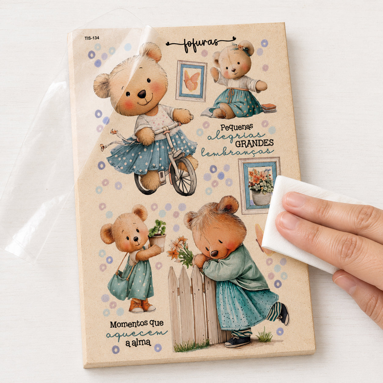 Transfer de Imagem Small Bear Fofuras 9,8x15cm para Artesanato e Decoração Tis-134 - Litoarte
