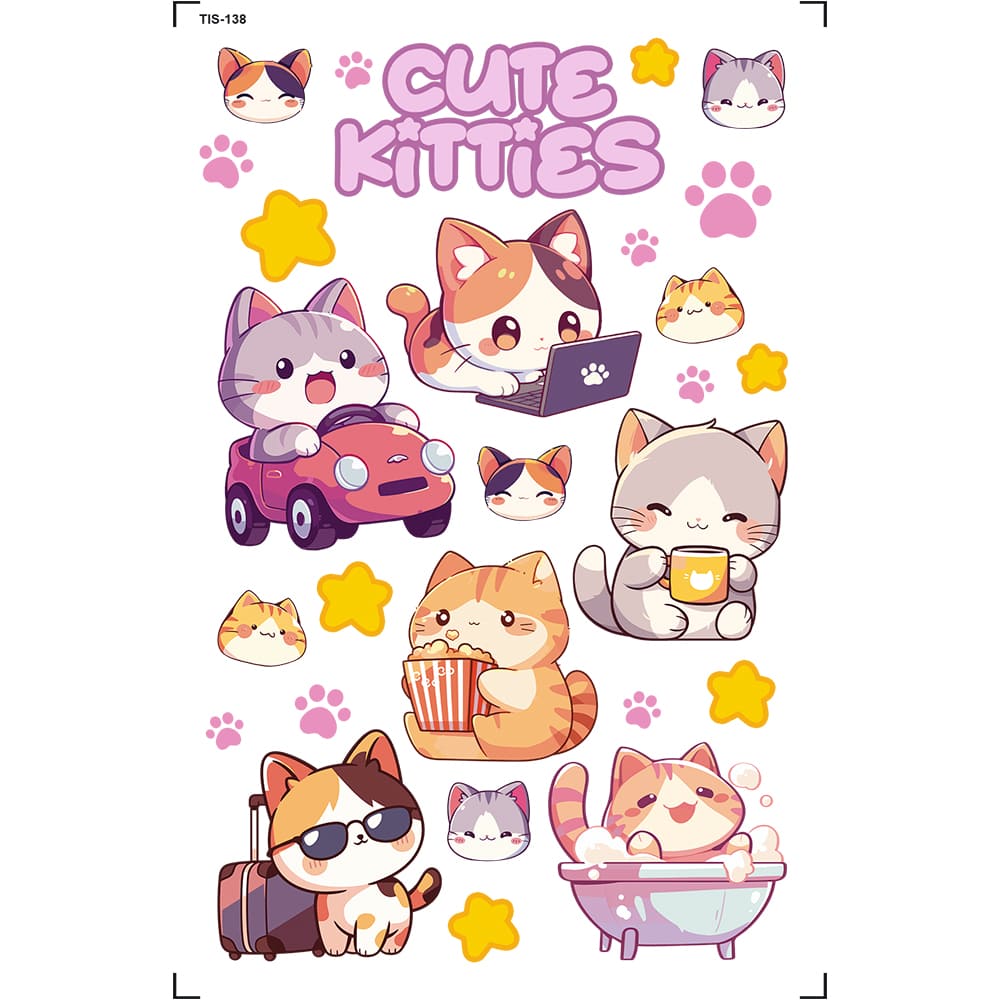 Transfer de Imagem Small Cuttie Kitties 9,8x15cm para Artesanato e Decoração Tis-138 - Litoarte