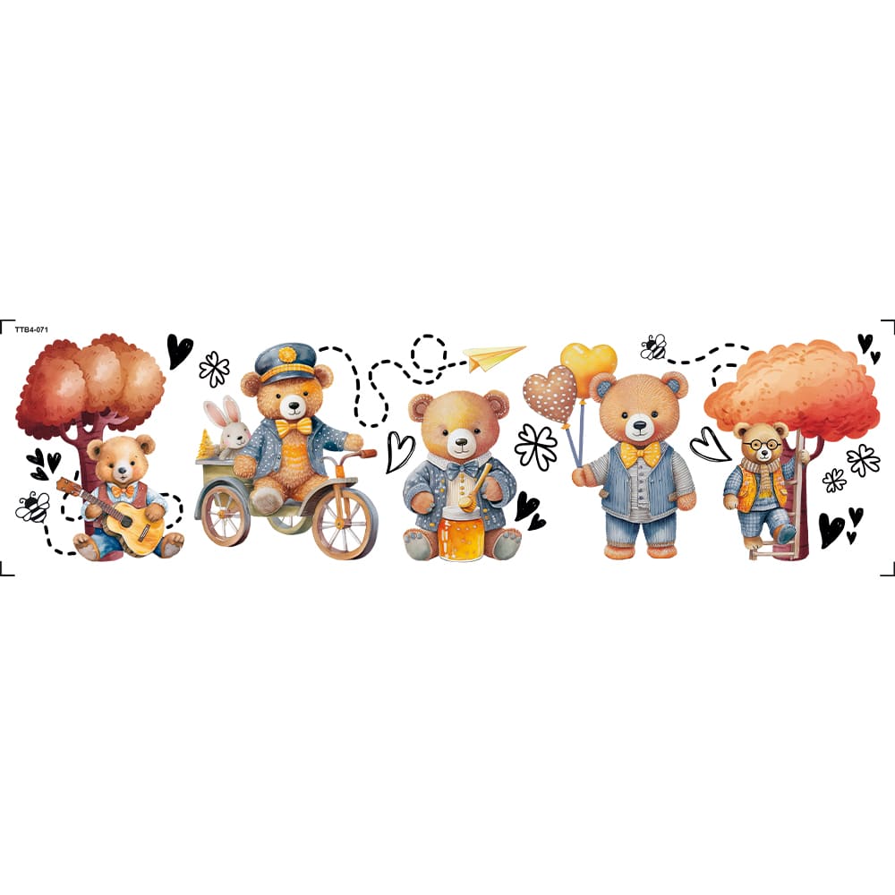 Transfer de Imagem Têxtil Barra - Teddy 24x7cm para Artesanato e Customização em Tecido Ttb4-071 - Litoarte
