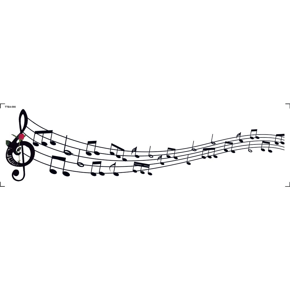 Transfer de Imagem Têxtil Barra - Notas Musicais 24x7cm para Artesanato e Customização em Tecido Ttb4-098 - Litoarte