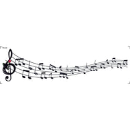 Transfer de Imagem Têxtil Barra - Notas Musicais 24x7cm para Artesanato e Customização em Tecido Ttb4-098 - Litoarte