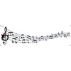 Transfer de Imagem Têxtil Barra - Notas Musicais 24x7cm para Artesanato e Customização em Tecido Ttb4-098 - Litoarte