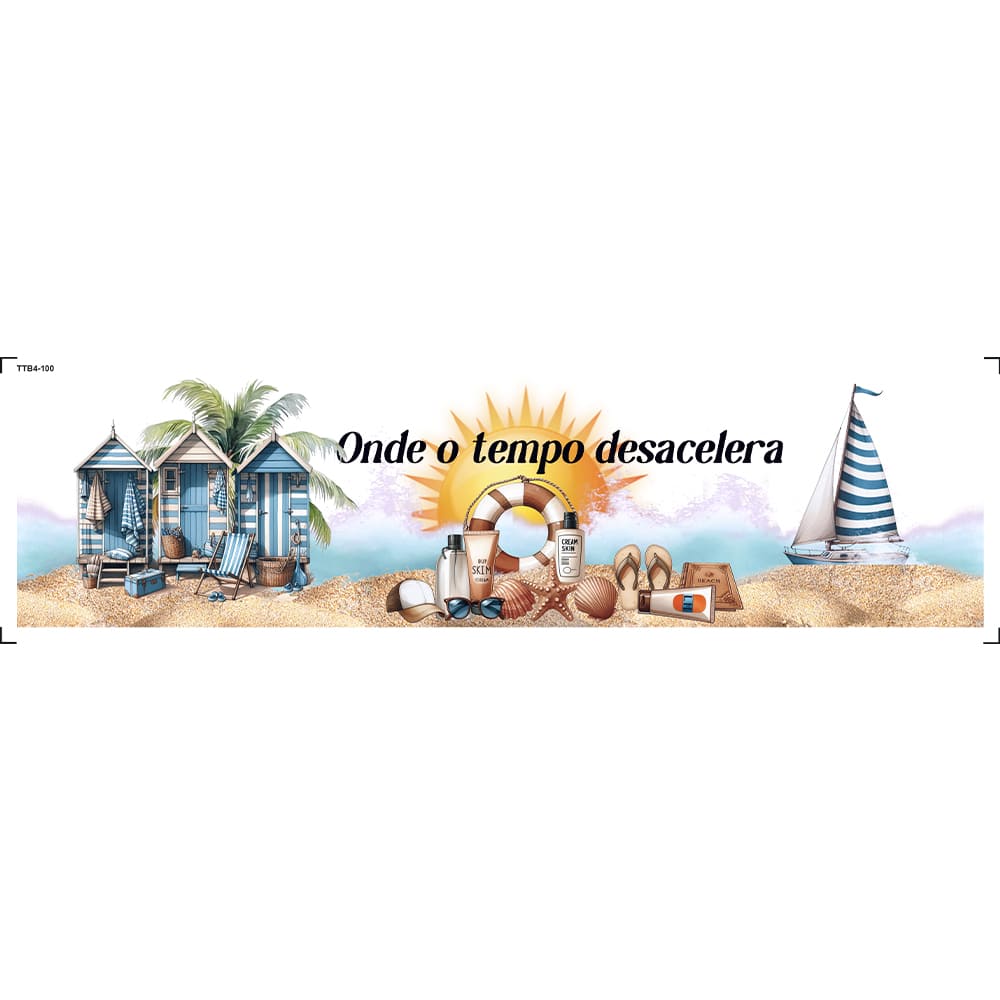 Transfer de Imagem Têxtil Barra - Onde o Tempo Desacelera 24x7cm para Artesanato e Customização em Tecido Ttb4-100 - Litoarte