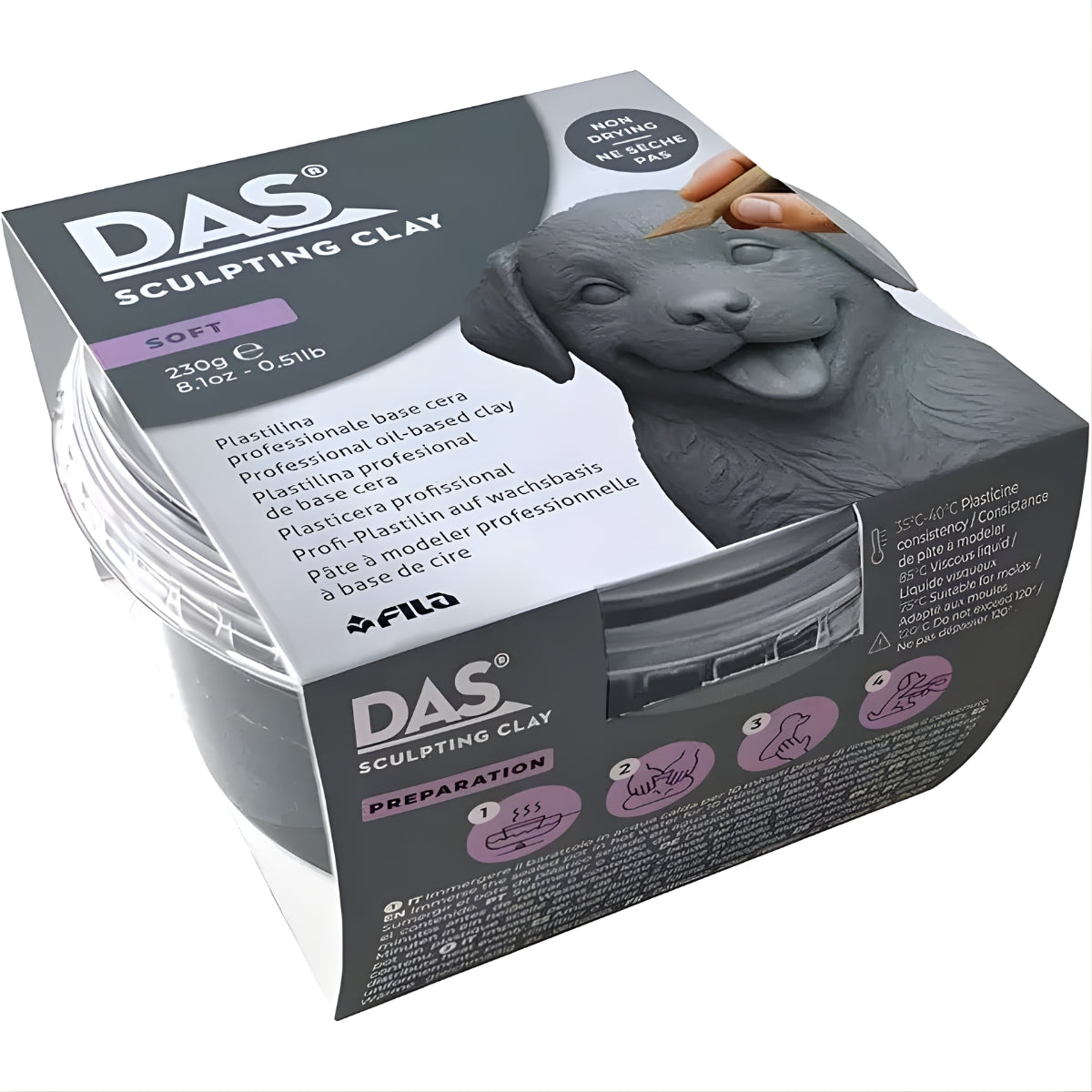 Massa para Modelar Sculpting Clay 230g Soft Cinza F384304 - Das