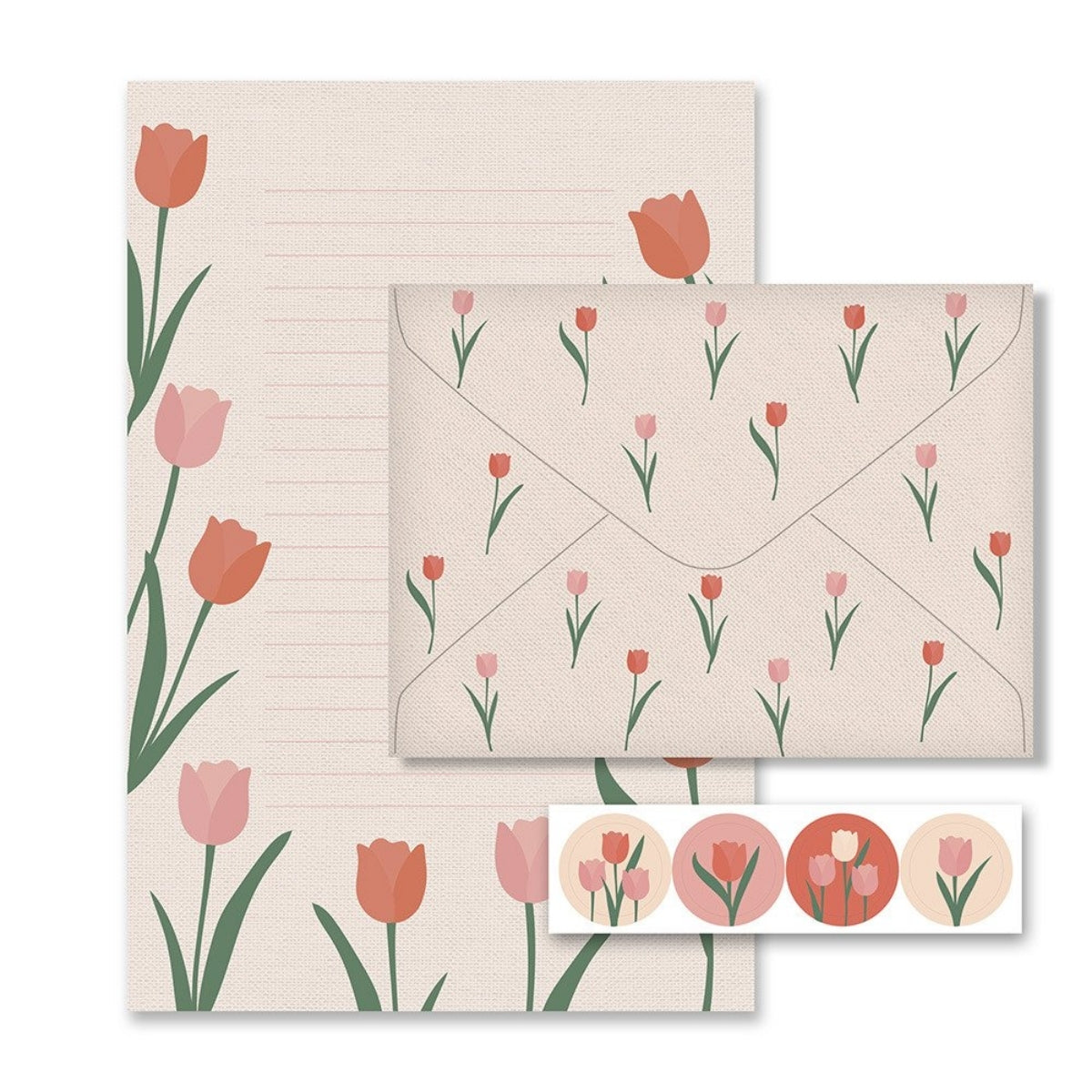 Kit Papel Carta com 4 Unidades Tulipas - Fina Ideia