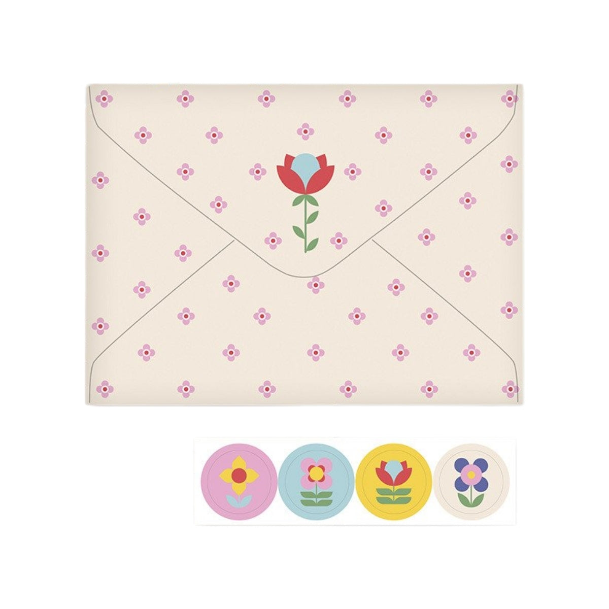 Kit Papel Carta com 4 Unidades Floral Gráfico - Fina Ideia