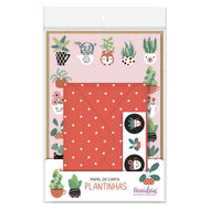 Kit Papel Carta com 4 Unidades Plantinhas - Fina Ideia