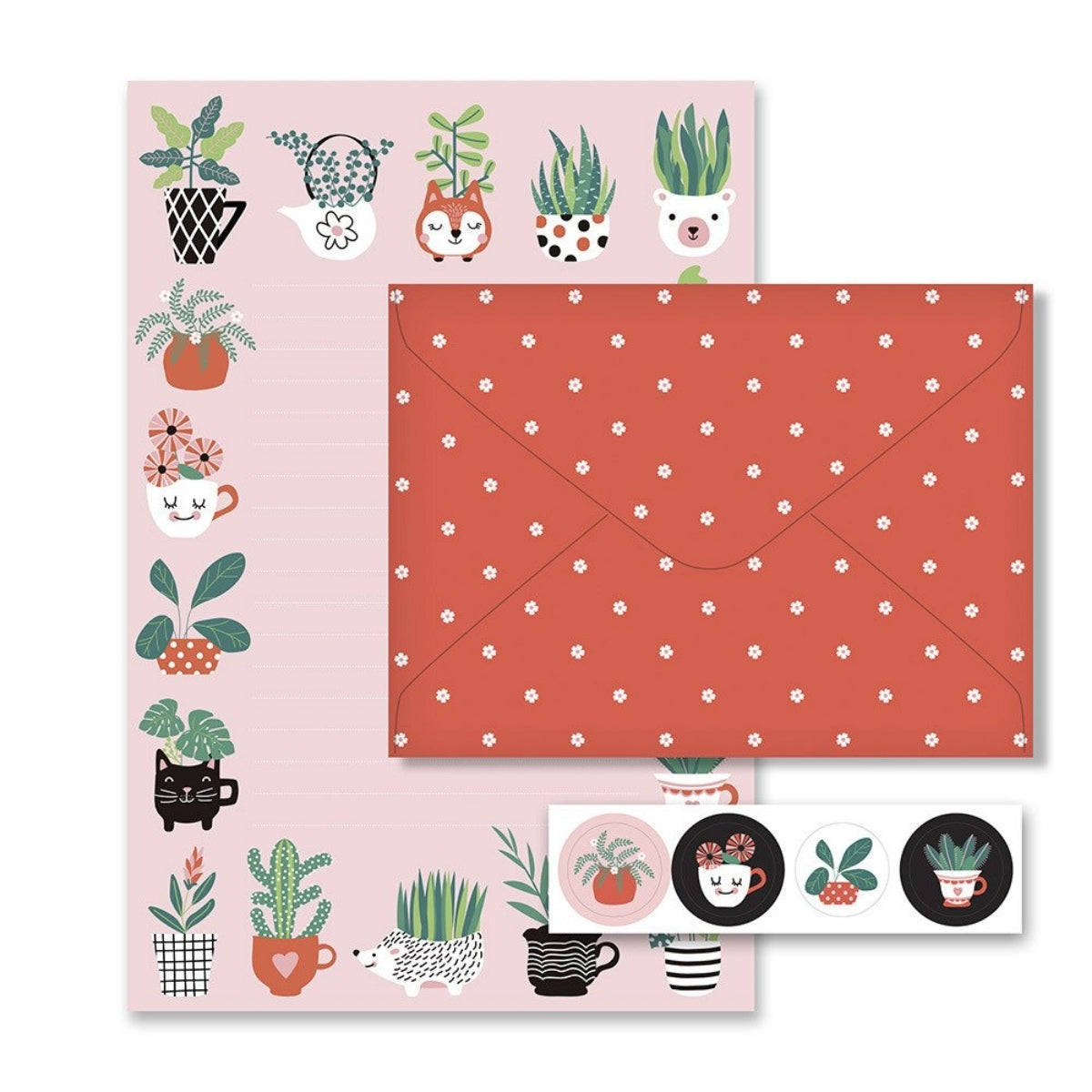 Kit Papel Carta com 4 Unidades Plantinhas - Fina Ideia