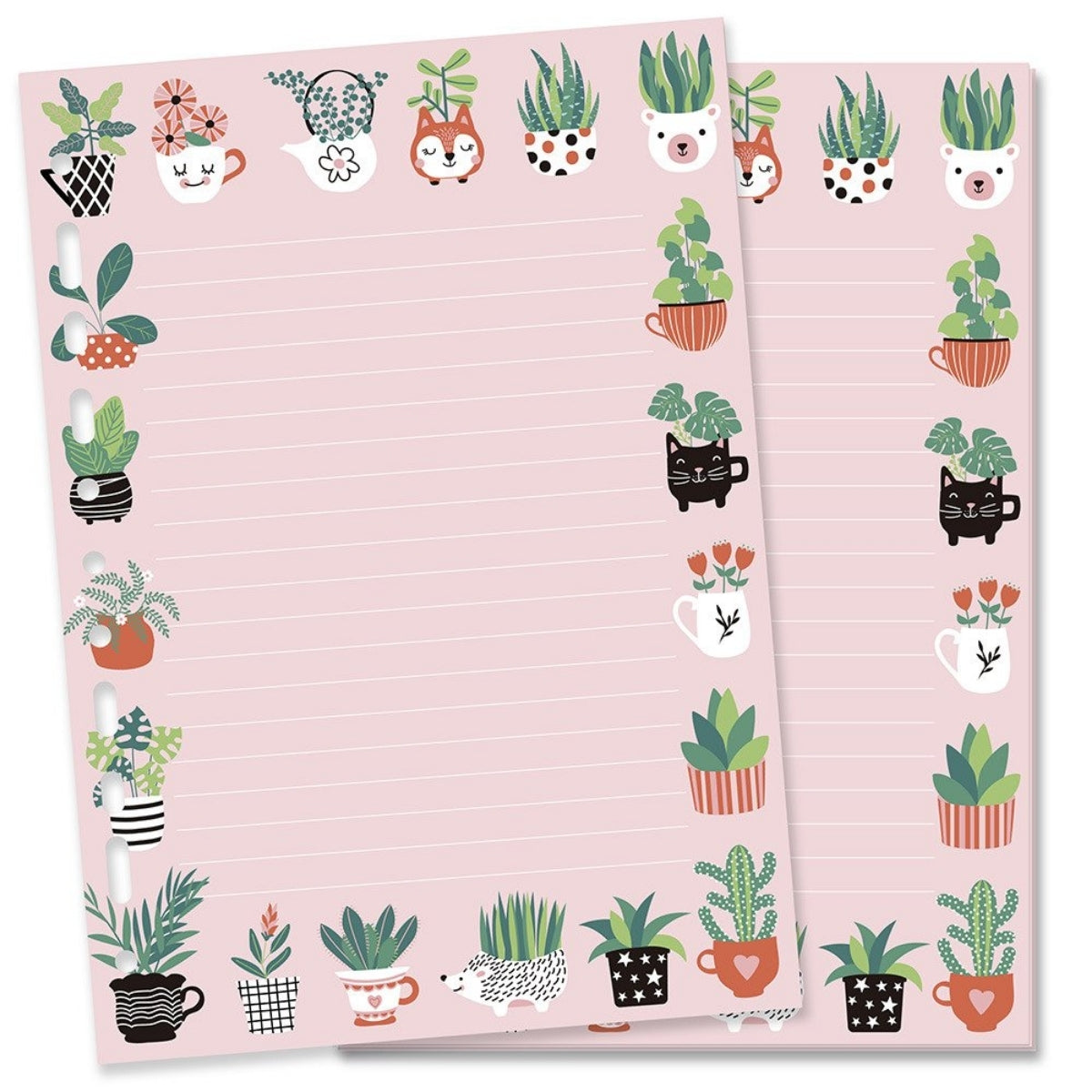 Refil Decorado 90g/m² 16,5x23,2cm com 30 Folhas Plantinhas - Fina Ideia