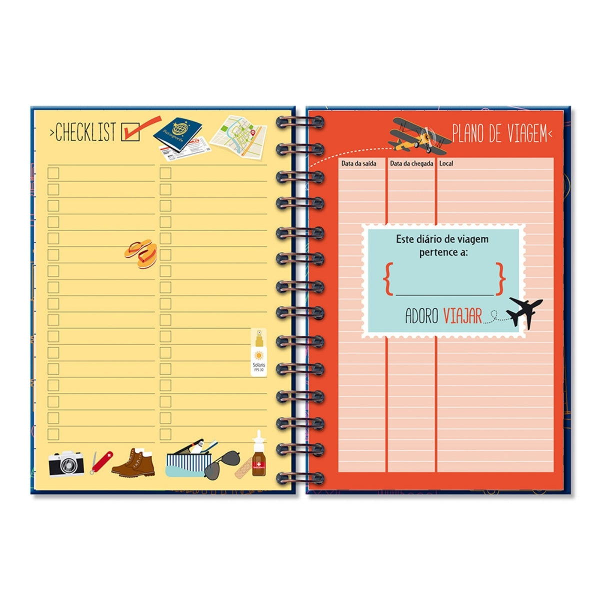 Diário Pautado 90g 11,8x17,5cm com 96 Folhas Viagem Momentos Especiais - Fina Ideia