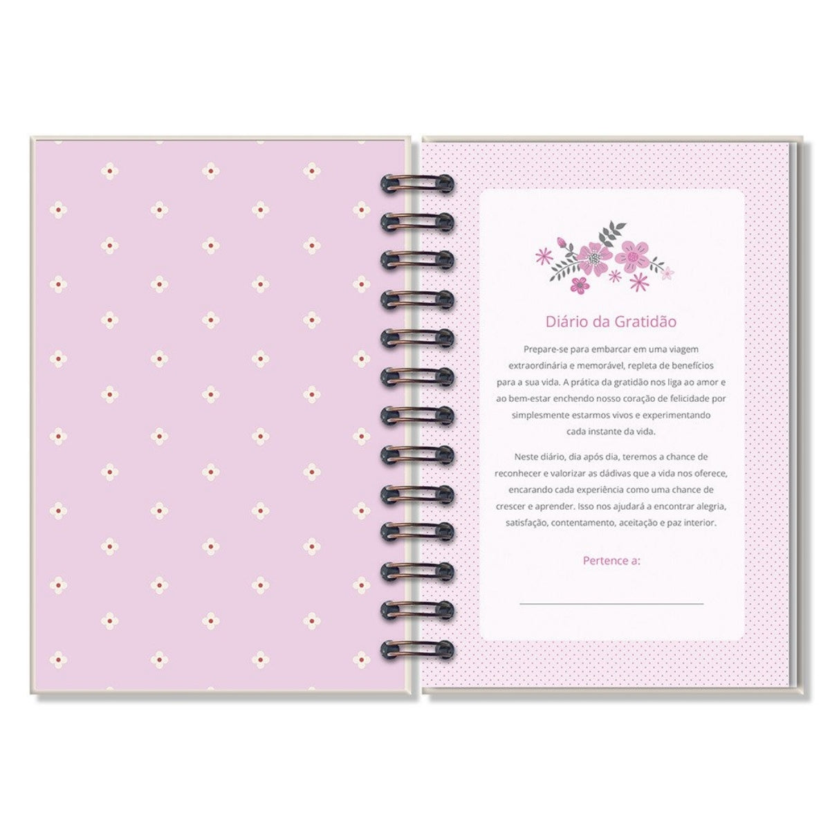 Diário Gratidão 90g 11,8x17,5cm com 80 Folhas Floral Gráfico - Fina Ideia