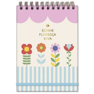 Caderno Ideias 120g 14,5x20,5cm com 80 Folhas Floral Gráfico - Fina Ideia