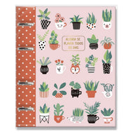 Caderno Argolado Pautado 90g/m² 16,5x23,2cm com 80 Folhas e 12 Divisórias Plantinhas - Fina Ideia