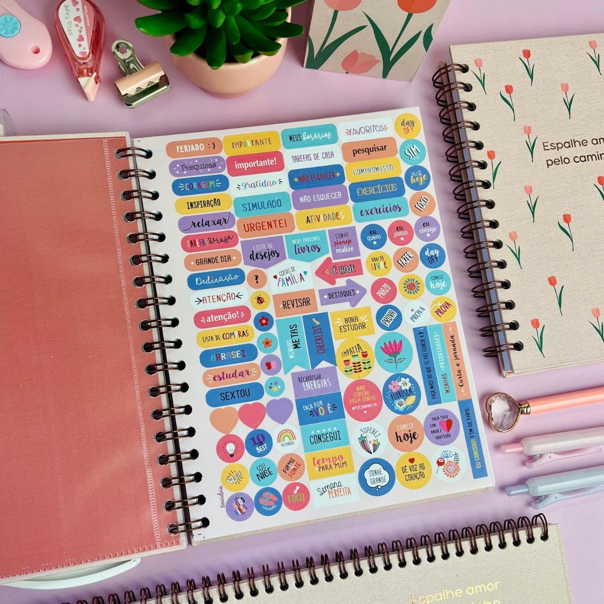 Caderno Colegial Pautado 90g 17,3x23,5cm com 80 Folhas 1 Matéria Tulipas - Fina Ideia