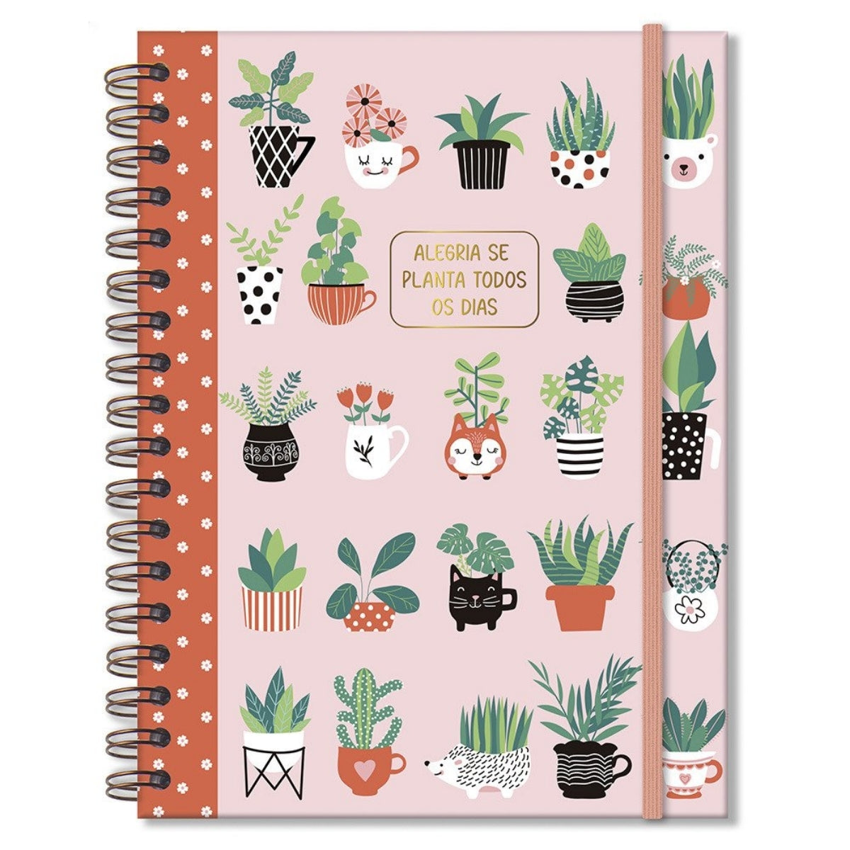 Caderno Colegial Folhas Removíveis 90g 16,5x23,2cm com 80 Folhas Plantinhas - Fina Ideia