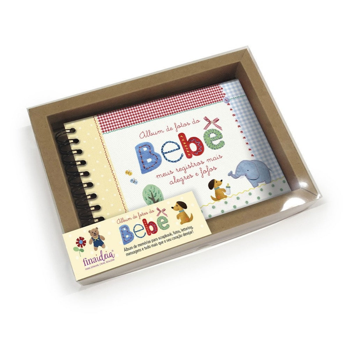 Álbum Fotos P 180g/m² 12,8x19cm com 30 Folhas Bebê Palavra - Fina Ideia