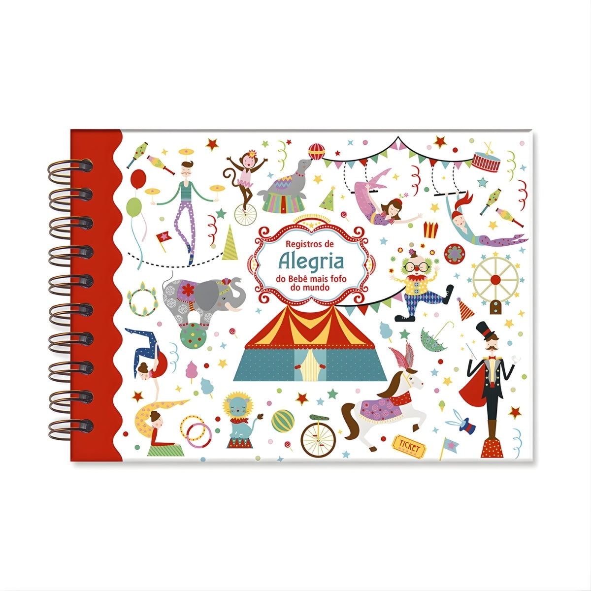 Álbum Fotos P 180g/m² 12,8x19cm com 30 Folhas Bebê Circo - Fina Ideia