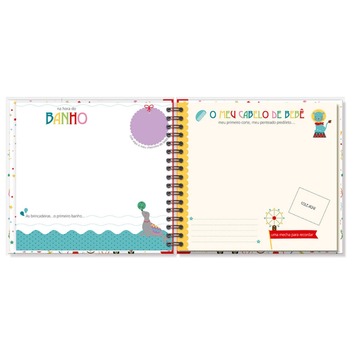 Álbum Bebê 240g/m² 21x23cm com 50 Folhas Circo - Fina Ideia