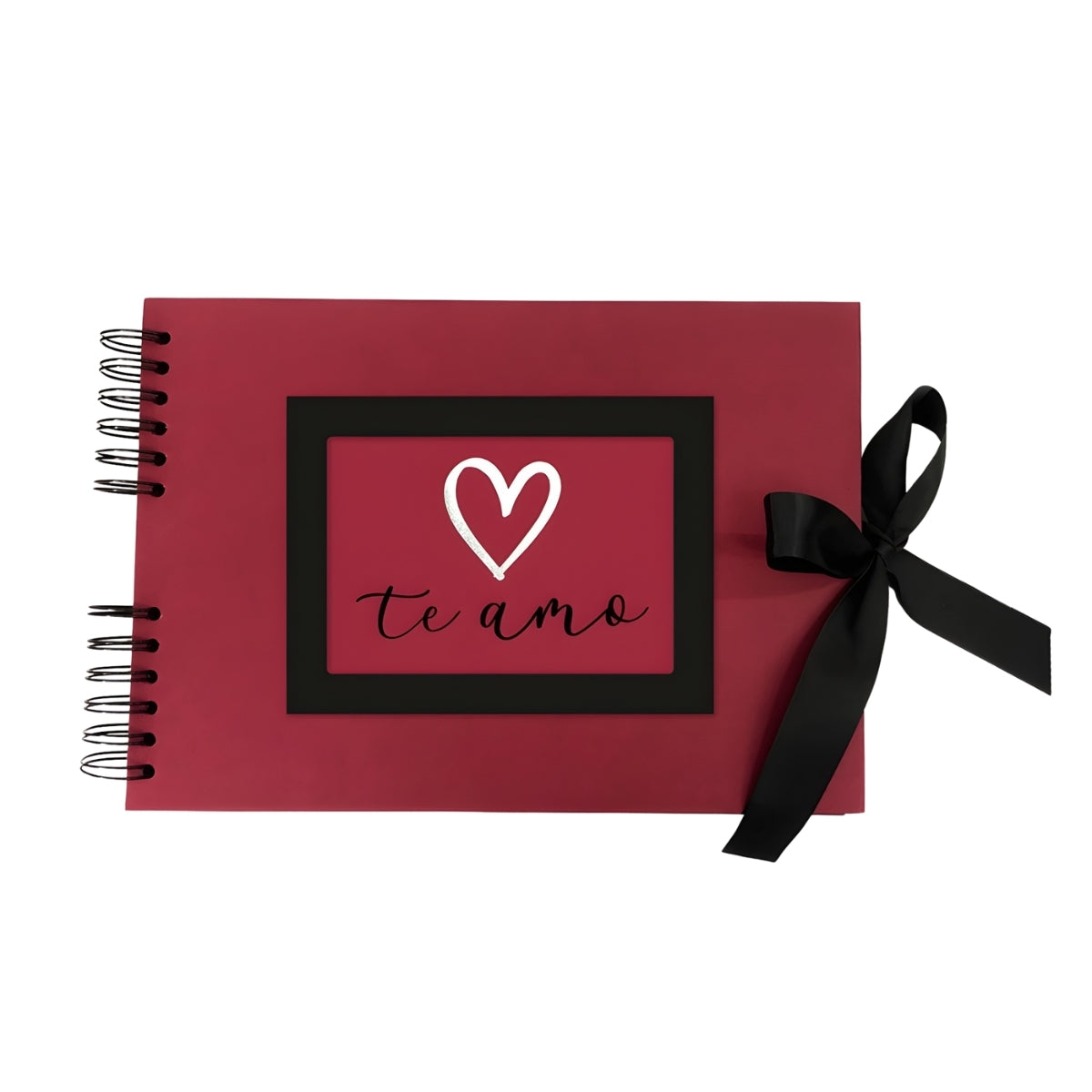 Álbum Fotos Fita Cetim 300g/m² 20,5x29cm com 40 Folhas Coração - Fina Ideia