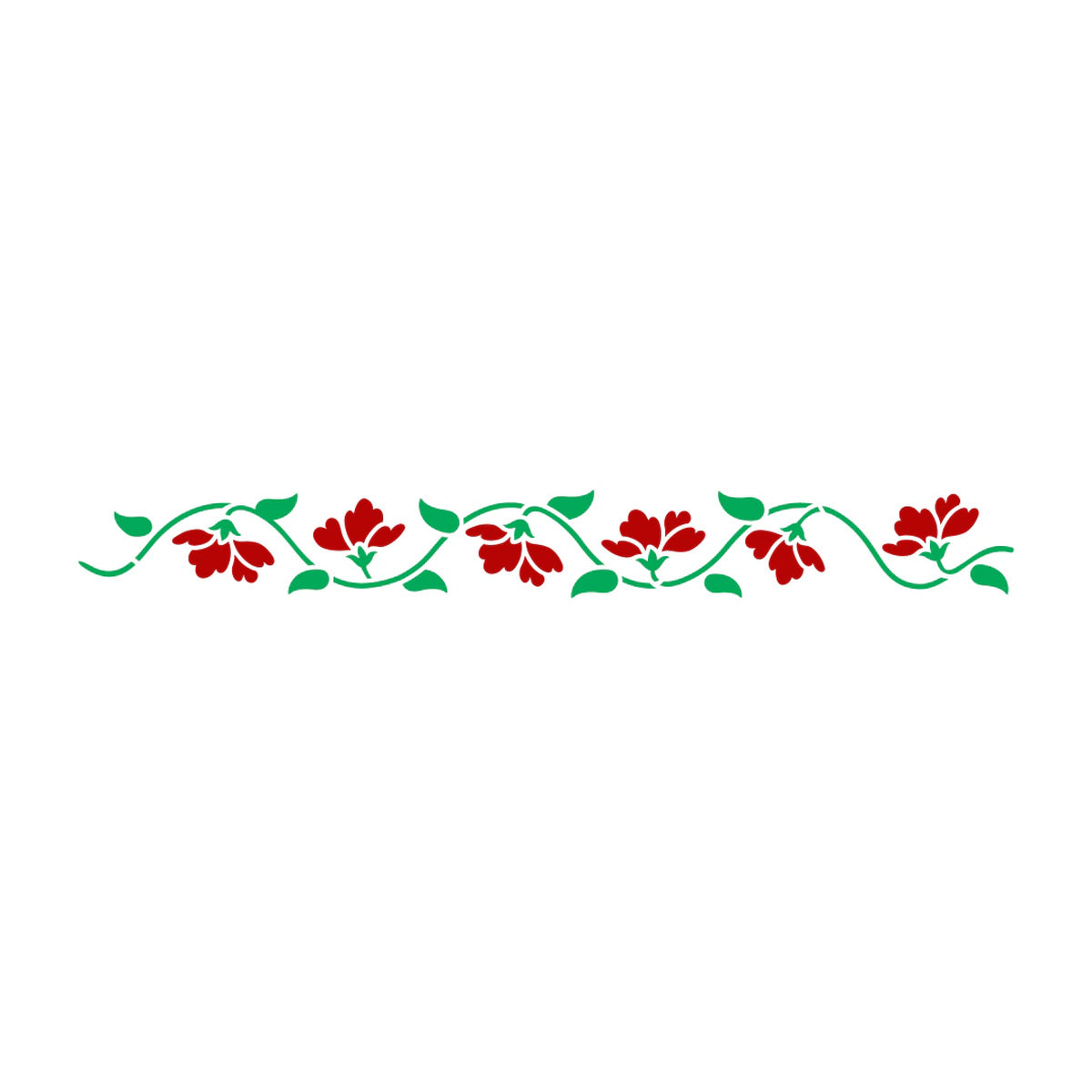 Stencil Floral Iv 4x30cm para Pintura Decorativa e Artesanato 3755 - Opa