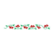 Stencil Floral Iv 4x30cm para Pintura Decorativa e Artesanato 3755 - Opa