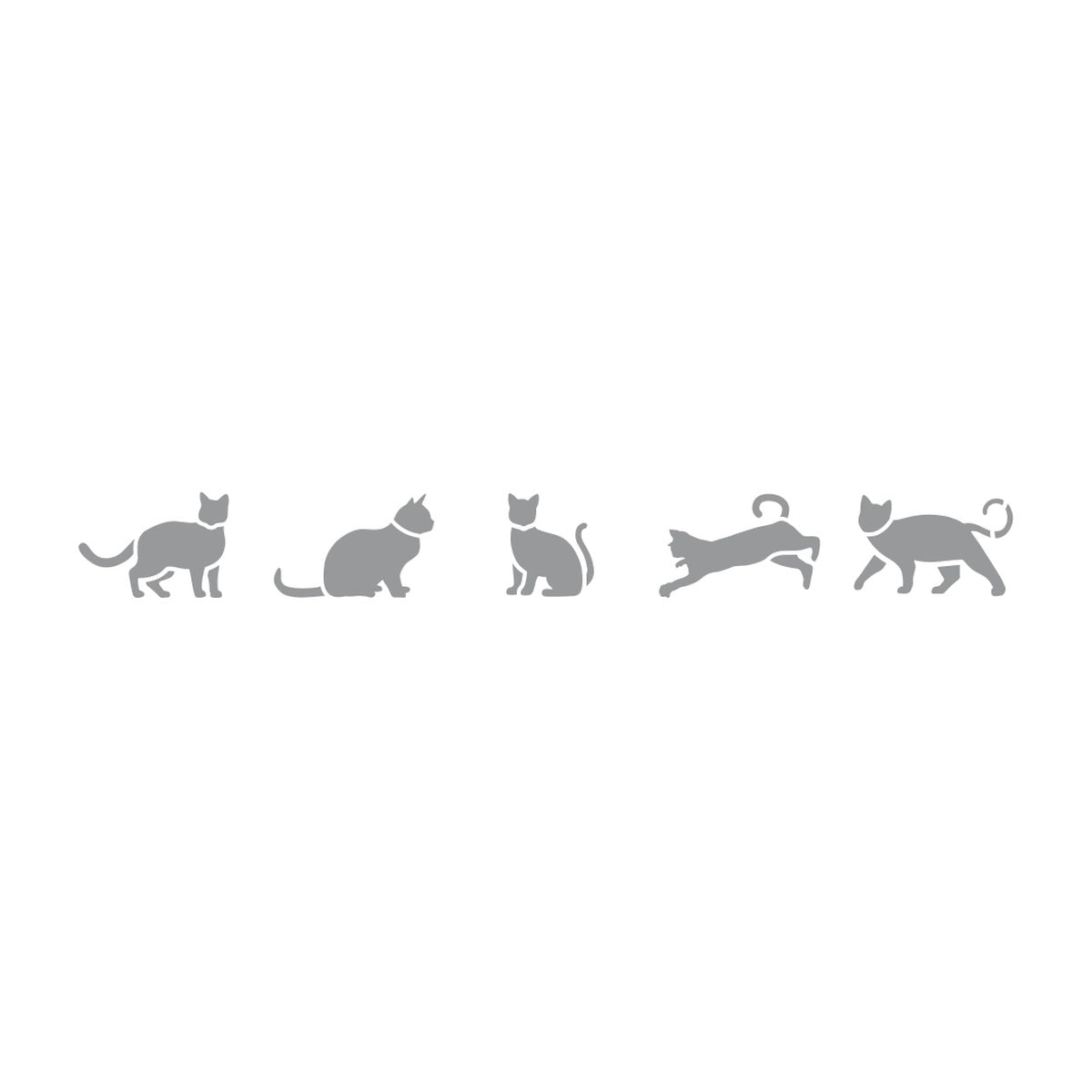 Stencil Pet Gatinhos 4x30cm para Pintura Decorativa e Artesanato 3757 - Opa