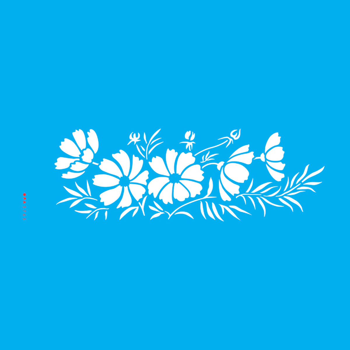 Stencil Flor de Cosmos 10x30cm para Pintura Decorativa e Artesanato 3763 - Opa