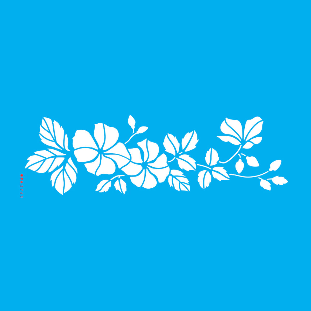 Stencil Flores Violetas 10x30cm para Pintura Decorativa e Artesanato 3765 - Opa