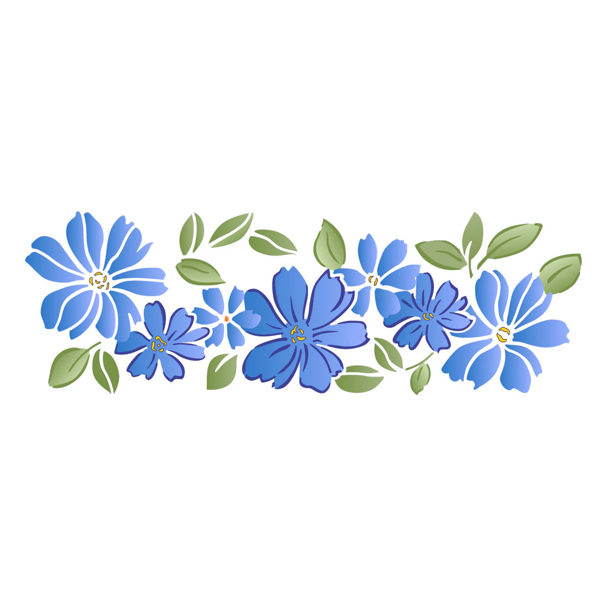 Stencil Flor do Campo I 10x30cm para Pintura Decorativa e Artesanato 3764 - Opa