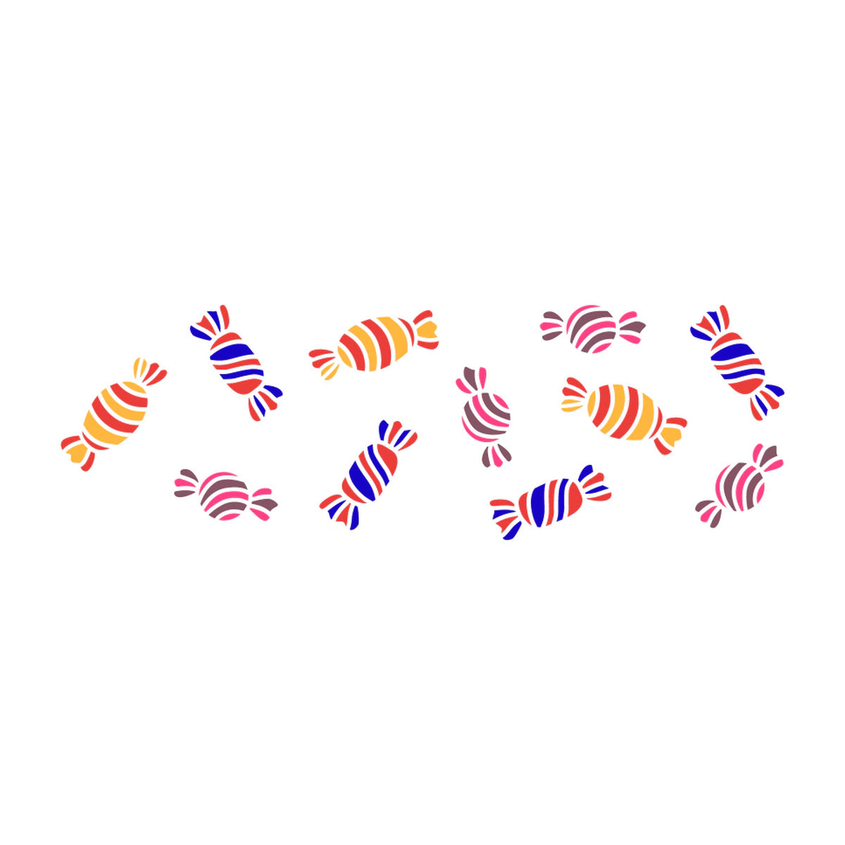 Stencil Culinária Estamparia Bombons 10x30cm para Pintura Decorativa e Artesanato 3758 - Opa
