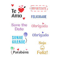 Stencil Frases Diversas 15x20cm para Pintura Decorativa e Artesanato 3773 - Opa