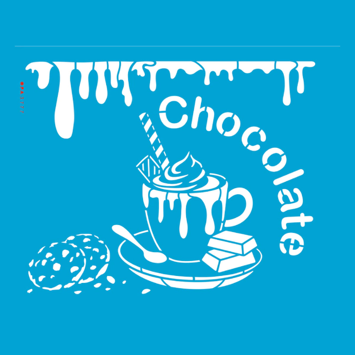 Stencil Culinária Xícara de Chocolate 20x25cm para Pintura Decorativa e Artesanato 3777 - Opa