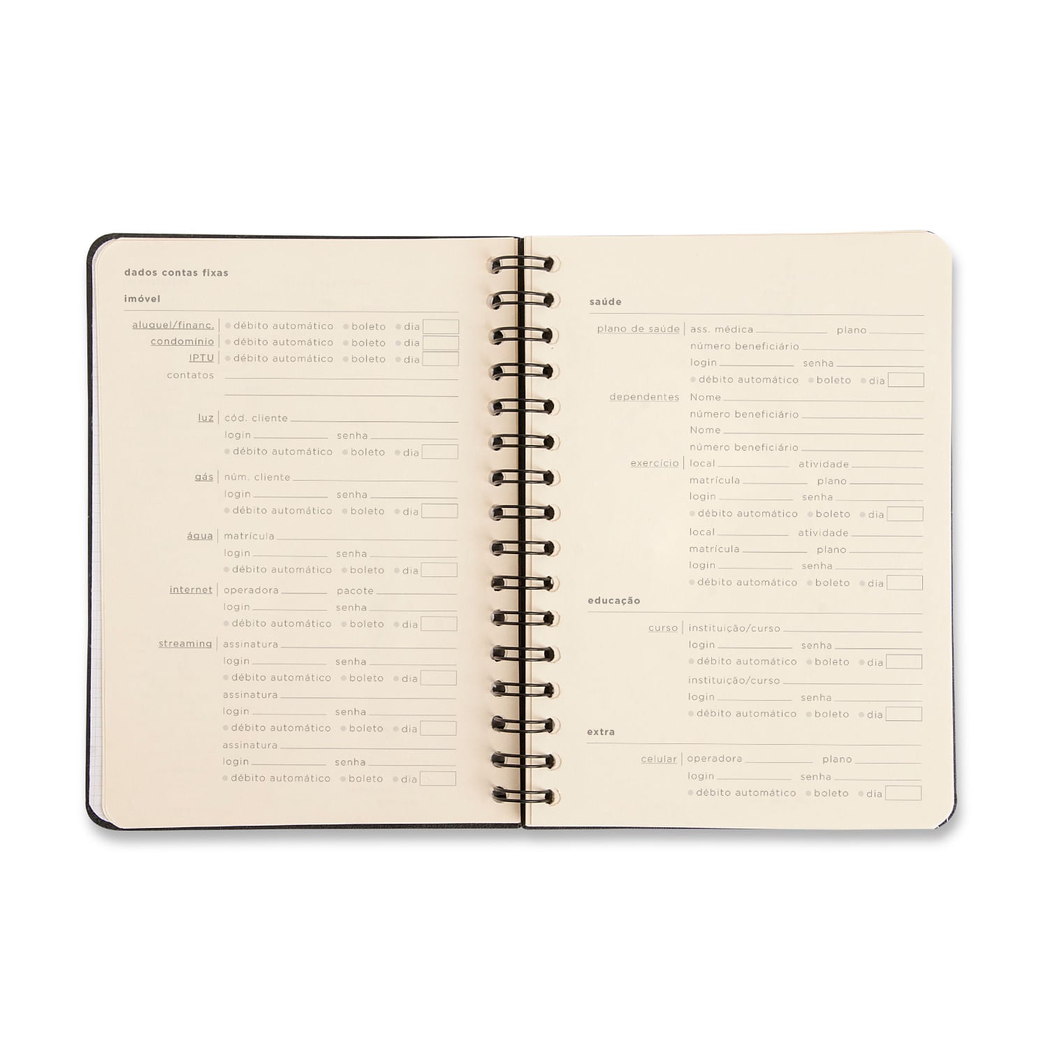 Planner Permanente Financeiro Frutare 80g/m² A5 14,8x21cm com 64 Páginas - Mesa Posta - Cícero