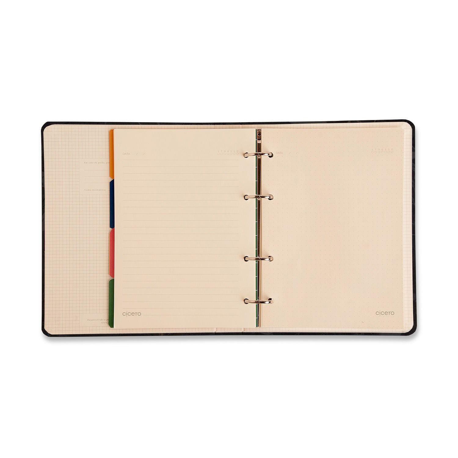 Caderno Criativo Argolado Frutare 80g/m² A5 14,8x21cm Pautado & Pontado - Pomelo - Cícero