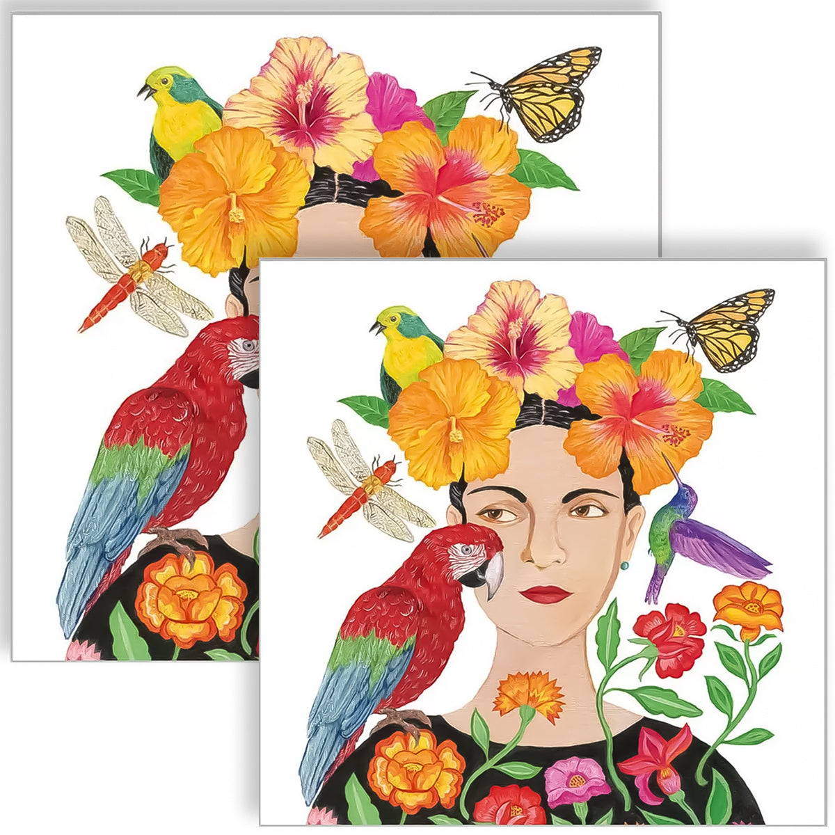 Guardanapo para Decoupage Ppd 33x33cm com 20 Unidades - Frida & Papagaio 