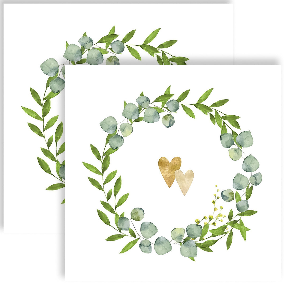 Guardanapo para Decoupage Ppd 33x33cm com 2 Unidades - Guirlanda & Dois Corações 