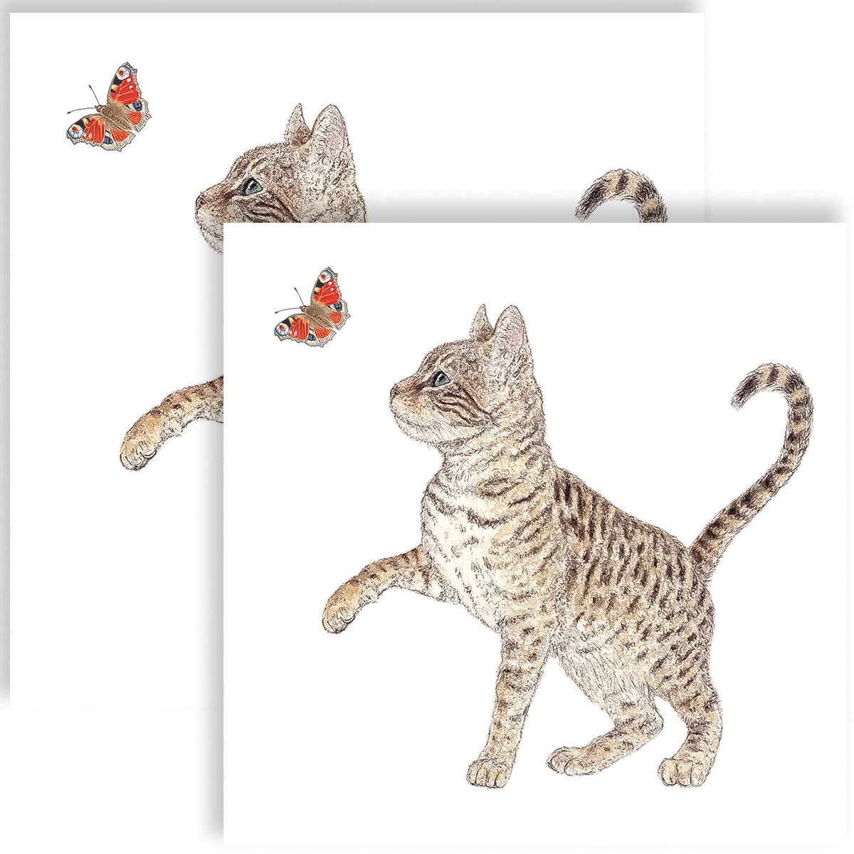 Guardanapo para Decoupage Ppd 33x33cm com 20 Unidades - Gato & Borboleta
