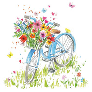 Guardanapo para Decoupage Ppd 33x33cm com 2 Unidades - Bicicleta de Flores