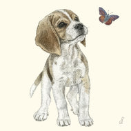 Guardanapo para Decoupage Ppd 33x33cm com 20 Unidades - Cachorro & Borboleta