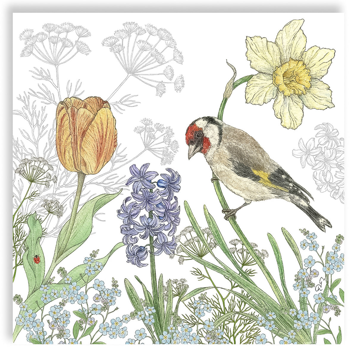 Guardanapo para Decoupage Ppd 33x33cm com 2 Unidades - Primavera com Flores 