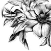 Guardanapo para Decoupage Ppd 33x33cm com 20 Unidades - Flores Preto e Branco