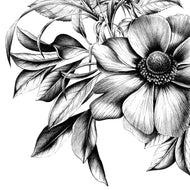 Guardanapo para Decoupage Ppd 33x33cm com 2 Unidades - Flores Preto e Branco
