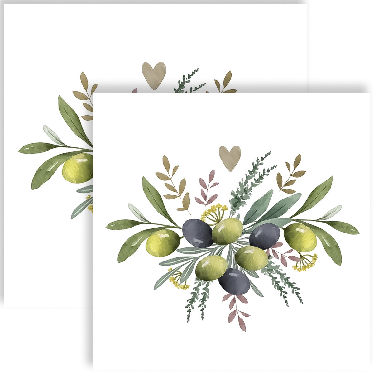 Guardanapo para Decoupage Ppd 33x33cm com 20 Unidades - Azeitonas e Ervas 