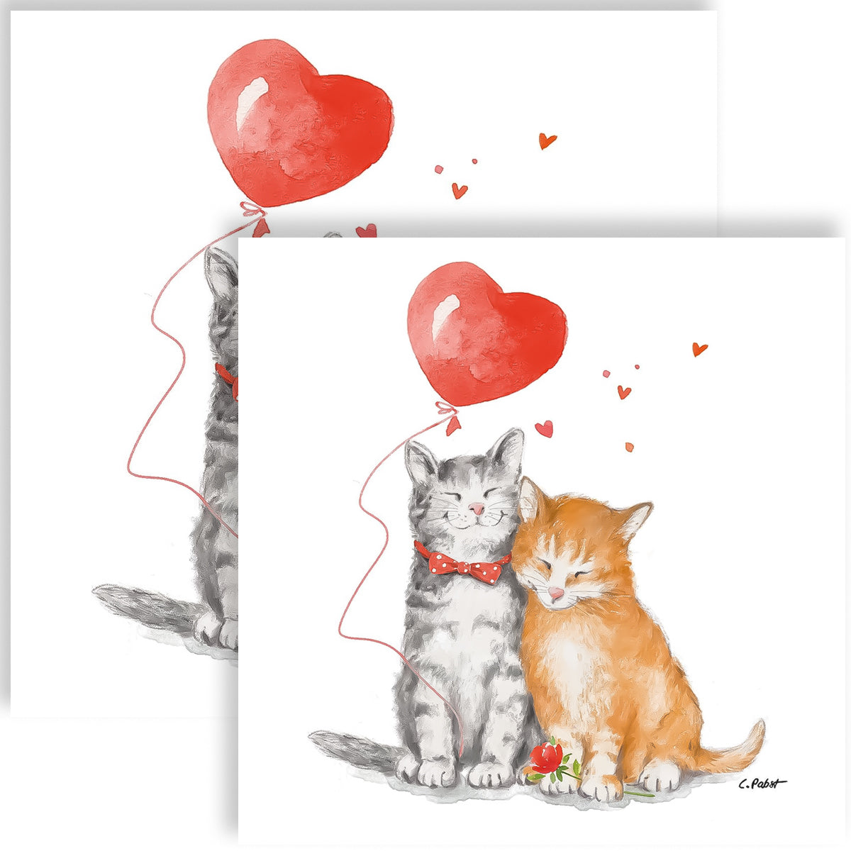 Guardanapo para Decoupage Ppd 33x33cm com 2 Unidades - Amor de Gato