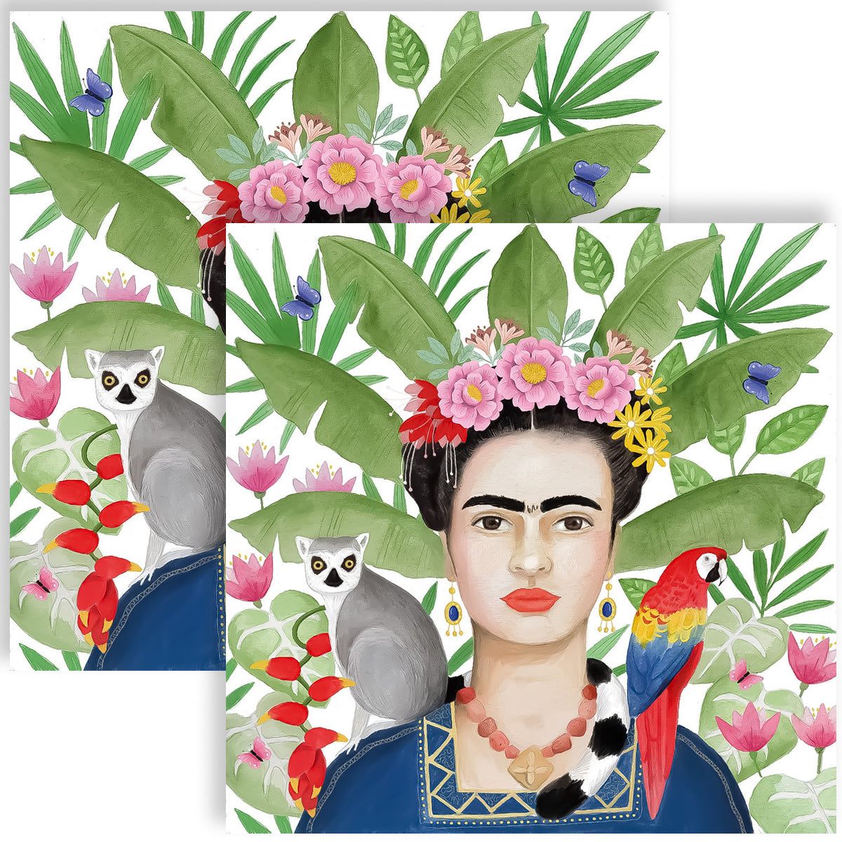 Guardanapo para Decoupage Ppd 33x33cm com 20 Unidades - Frida Kahlo & Animais 