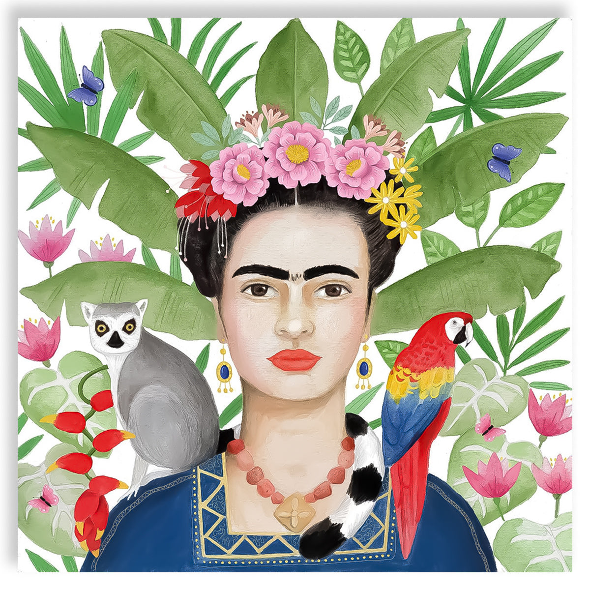 Guardanapo para Decoupage Ppd 33x33cm com 20 Unidades - Frida Kahlo & Animais 